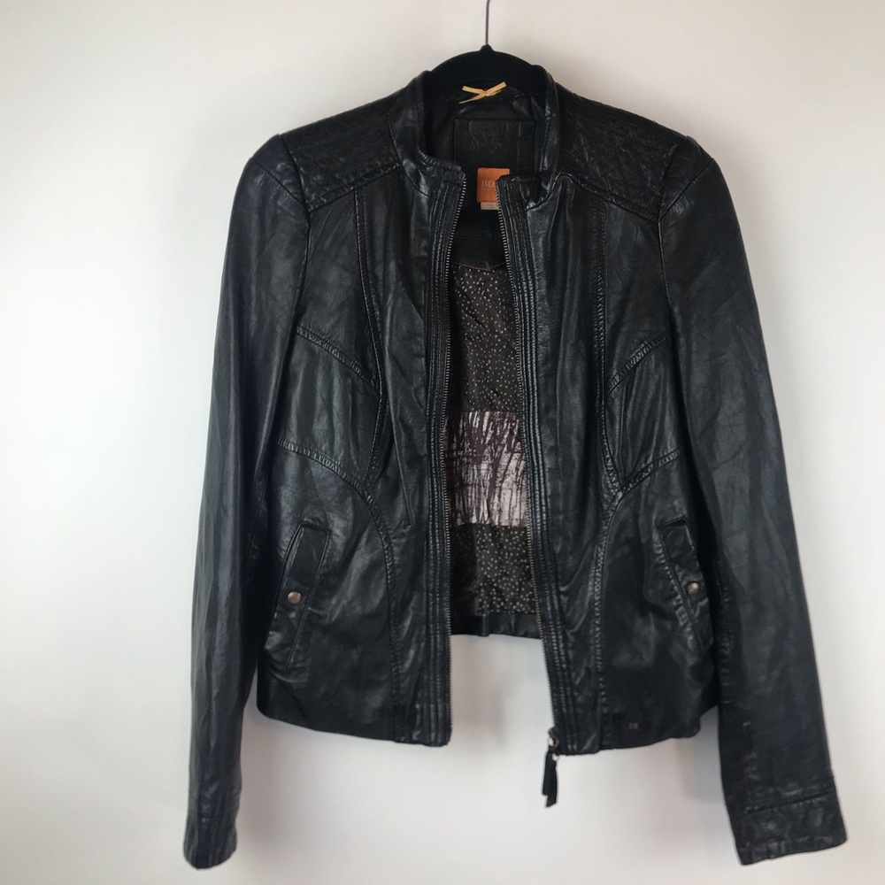 Hugo Boss Lamb Leather Jacket Size 6